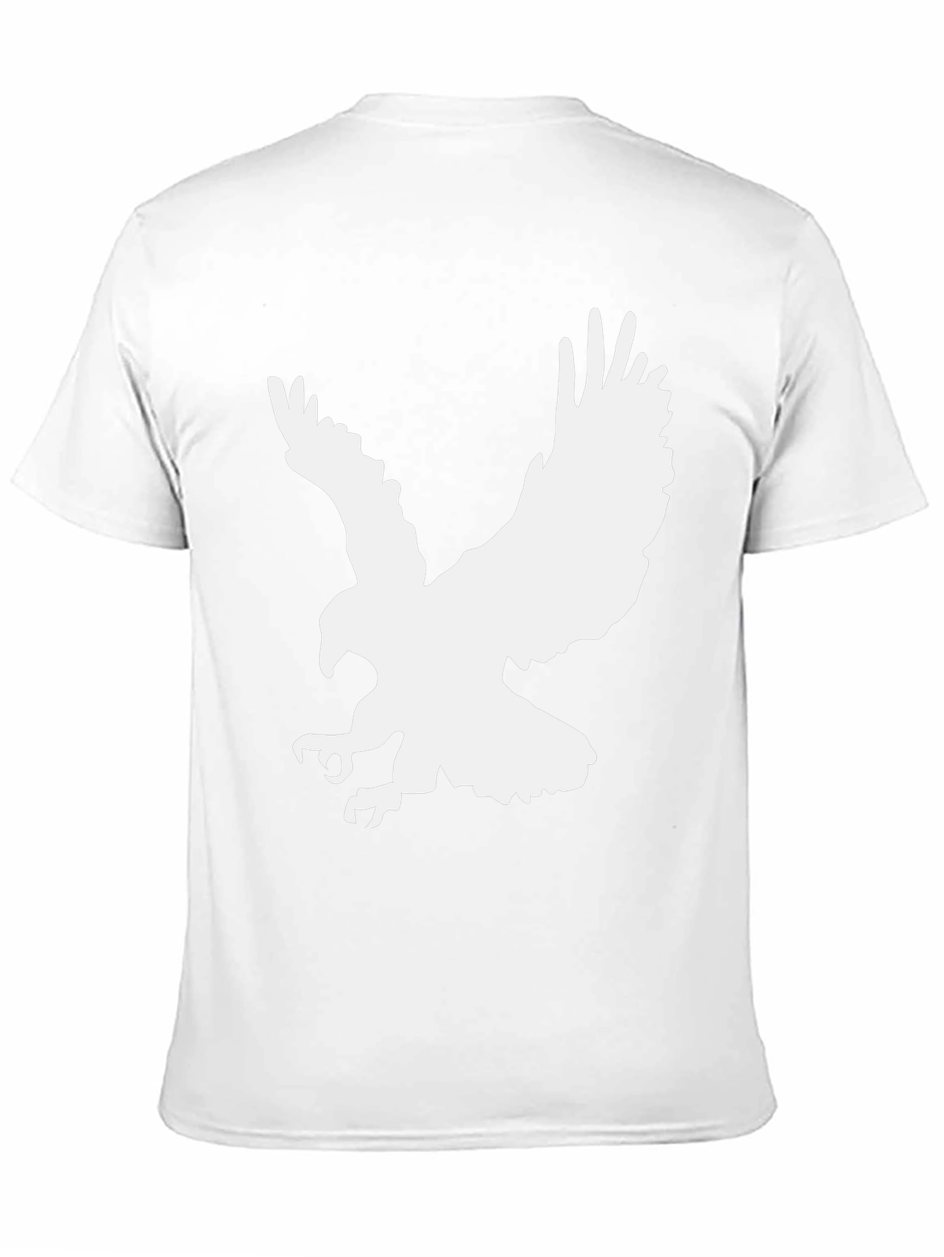 Camiseta Negra Hombre con Águila Blanca Estampada