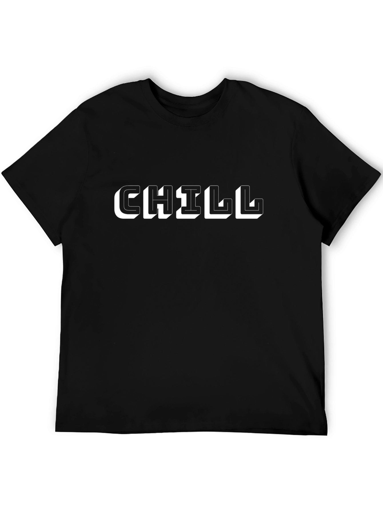 Camiseta Negra Chill Diseño 3D Casual