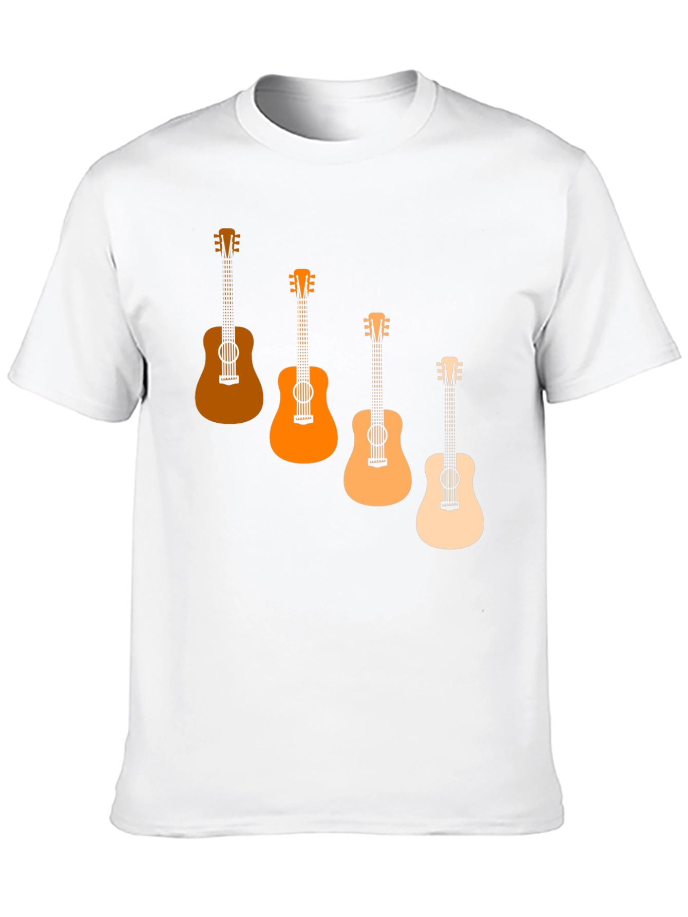 Camiseta Negra con Diseño de Guitarras Degradadas