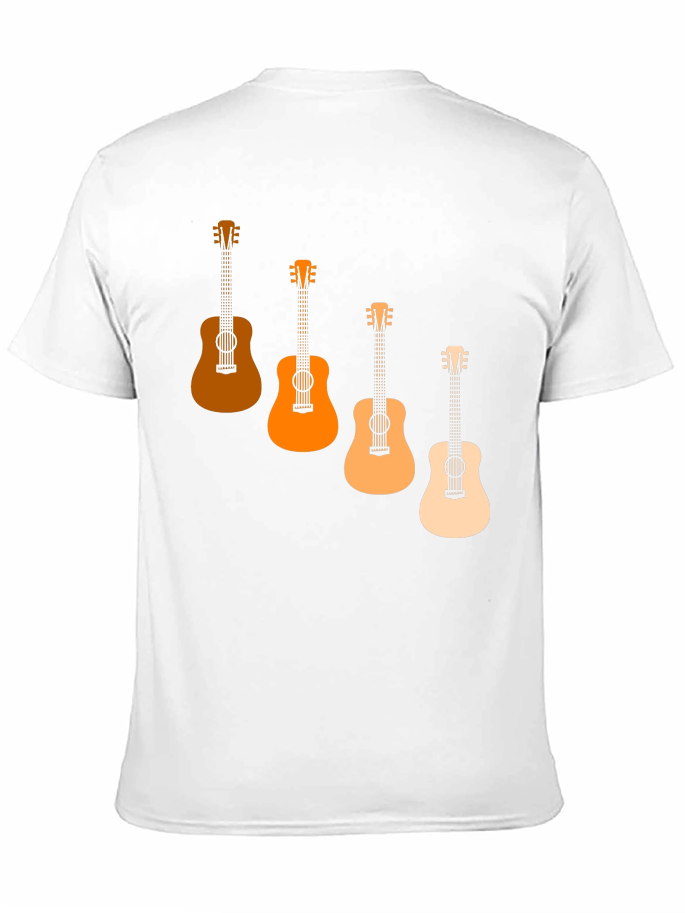 Camiseta Negra con Diseño de Guitarras Degradadas