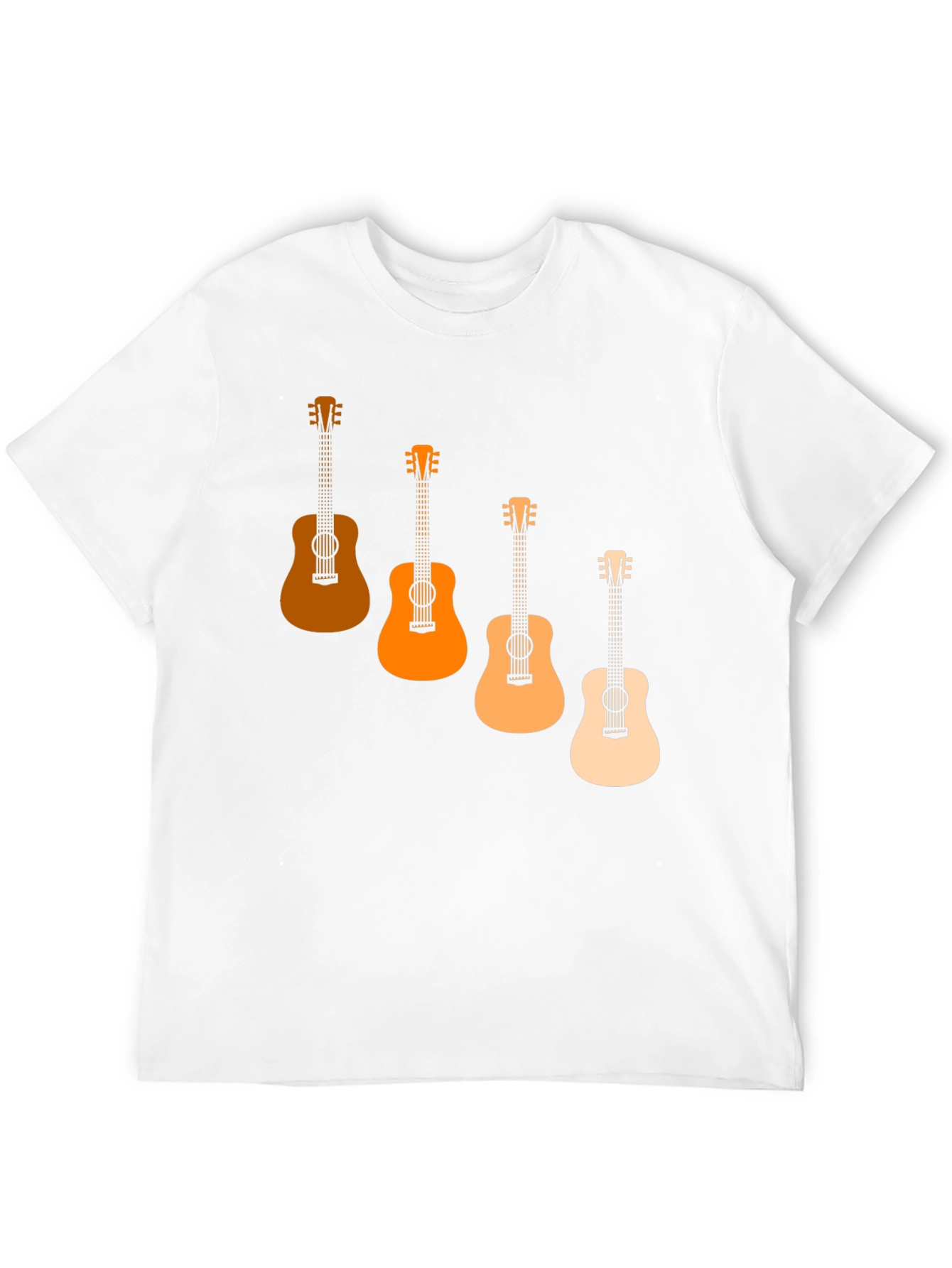 Camiseta Negra con Diseño de Guitarras Degradadas