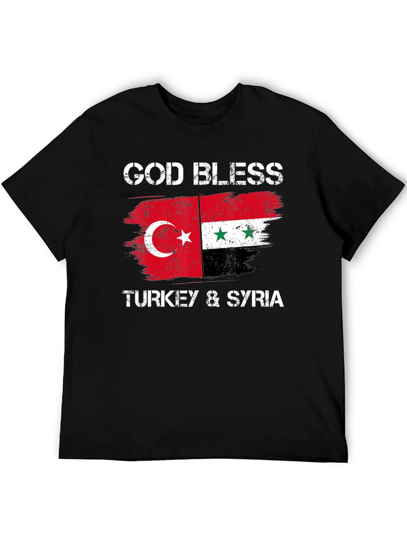 Camiseta Negra: God Bless Turkey & Syria