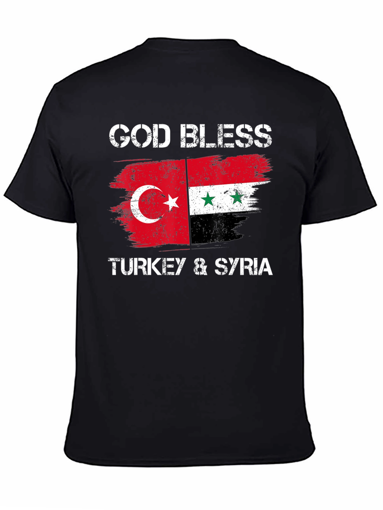 Camiseta Negra: God Bless Turkey & Syria