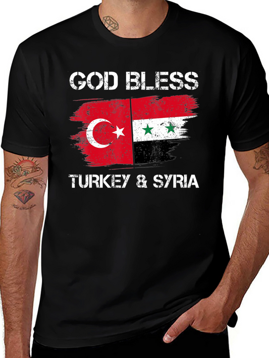 Camiseta Negra: God Bless Turkey & Syria