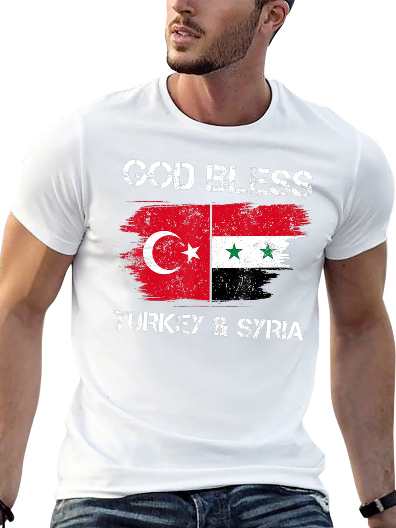 Camiseta Negra: God Bless Turkey & Syria