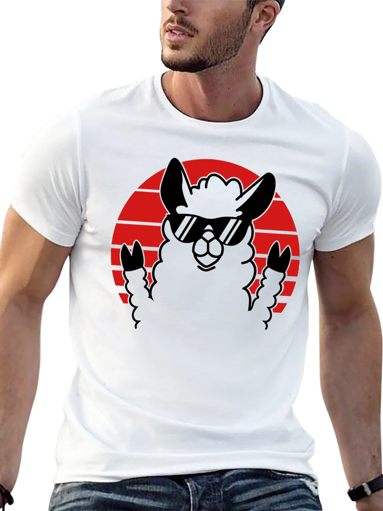 Camiseta Negra con Llama Cool en Rojo y Negro