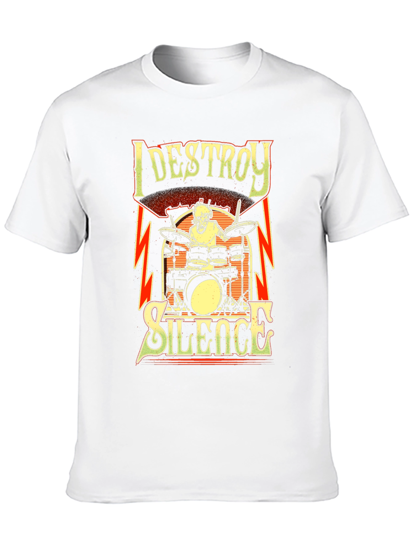 Camiseta Negra con Diseño de Batería I Destroy Silence