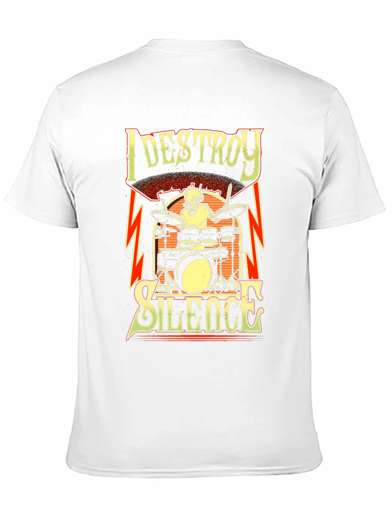 Camiseta Negra con Diseño de Batería I Destroy Silence