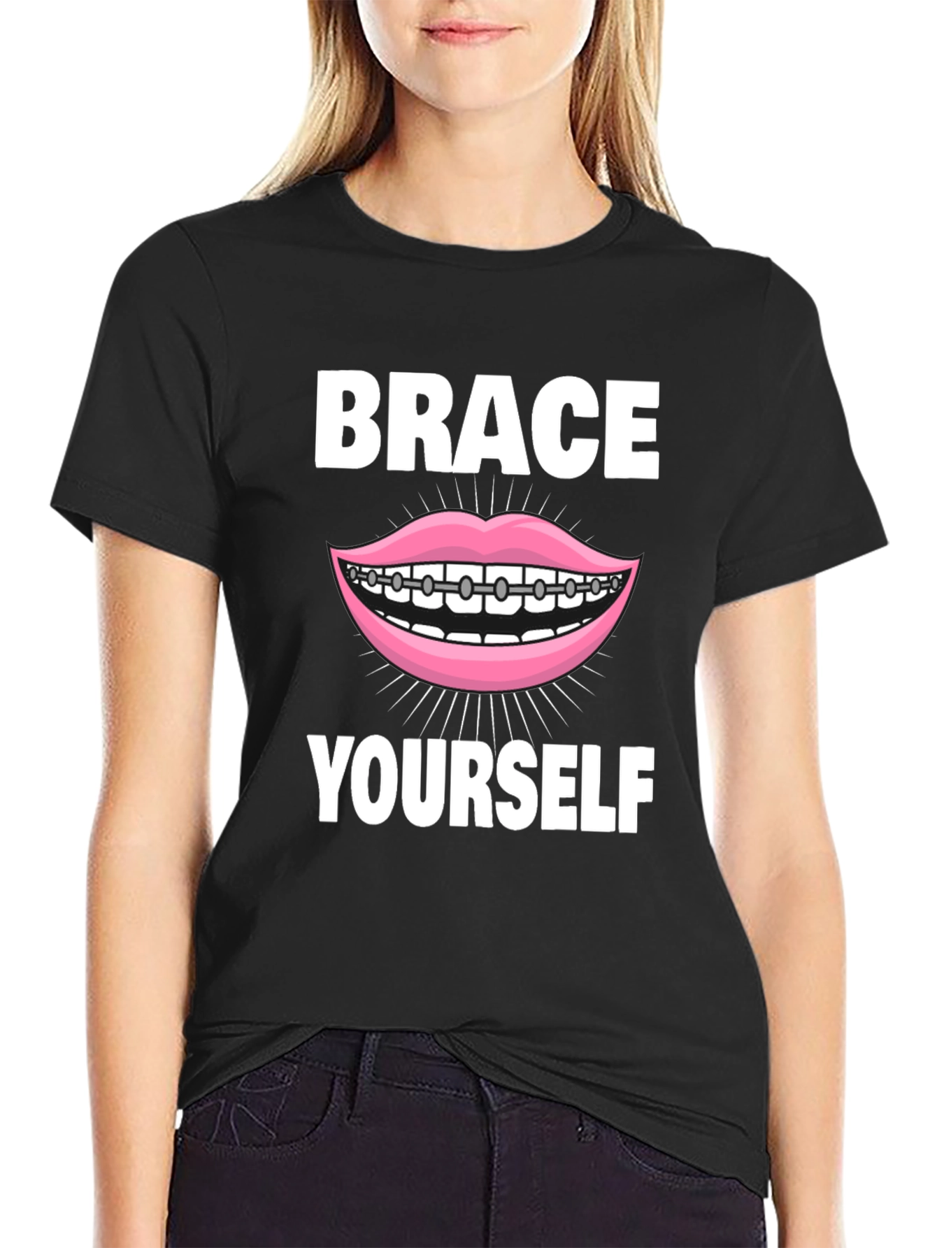 Camiseta Negra Brace Yourself Divertida