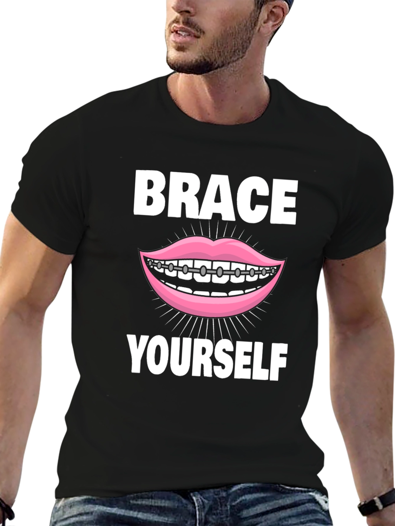 Camiseta Negra Brace Yourself Divertida