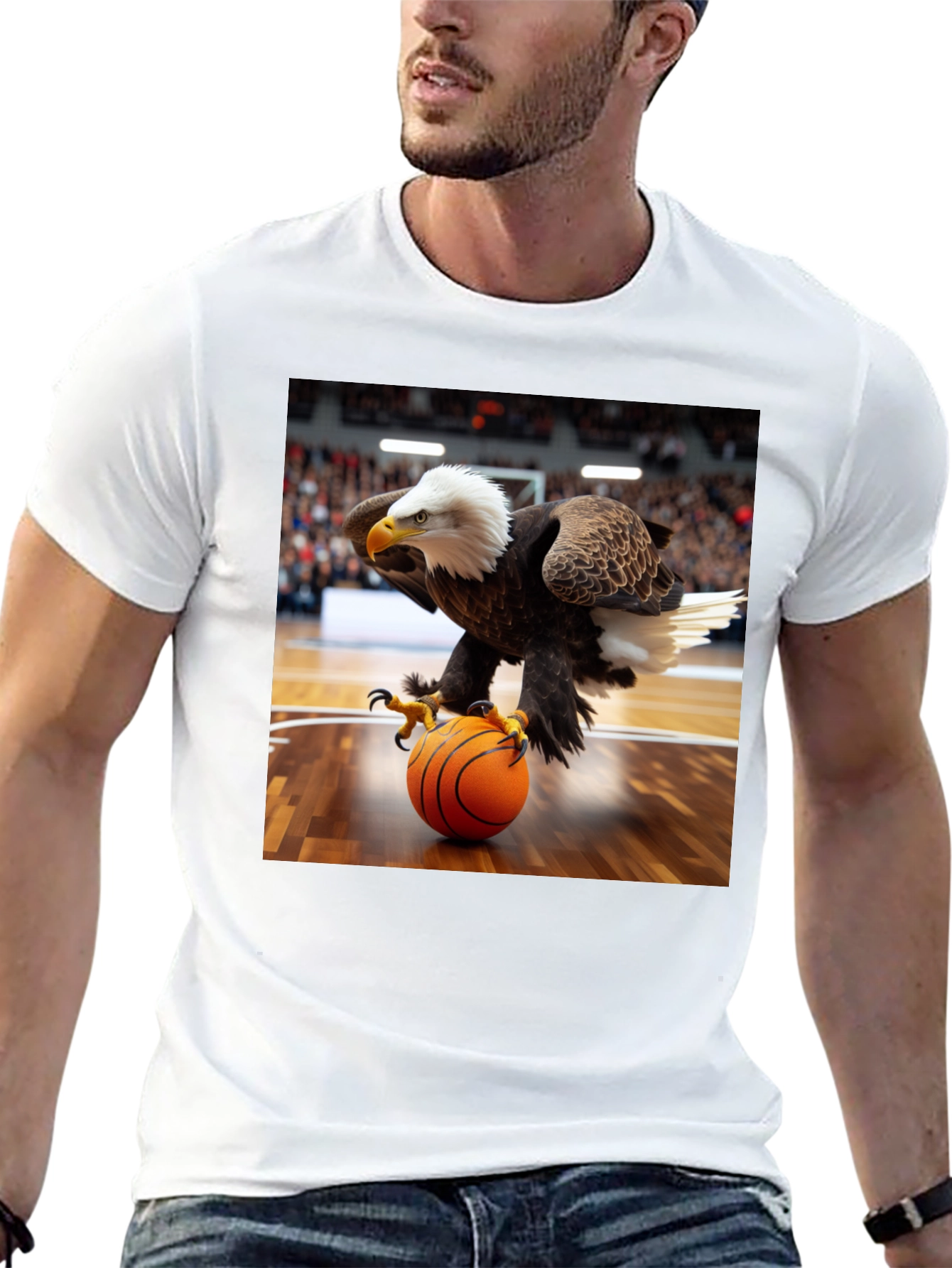Camiseta Hombre con Águila Jugando Baloncesto