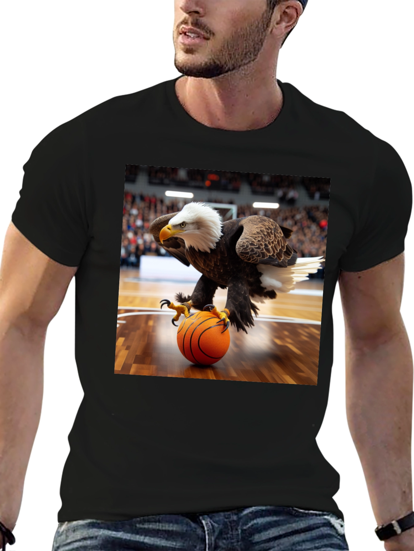 Camiseta Hombre con Águila Jugando Baloncesto