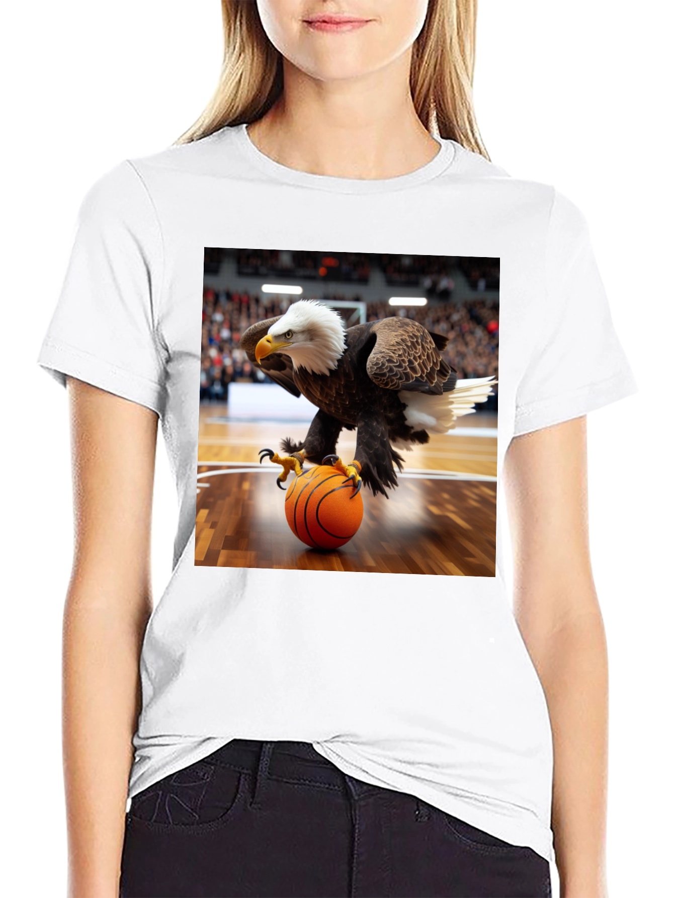 Camiseta Hombre con Águila Jugando Baloncesto