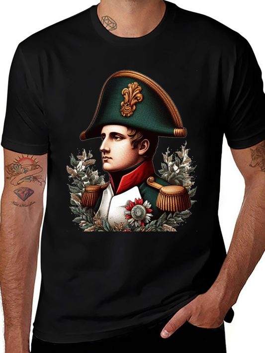 Camiseta Negra Napoleón Bonaparte Diseño Gráfico