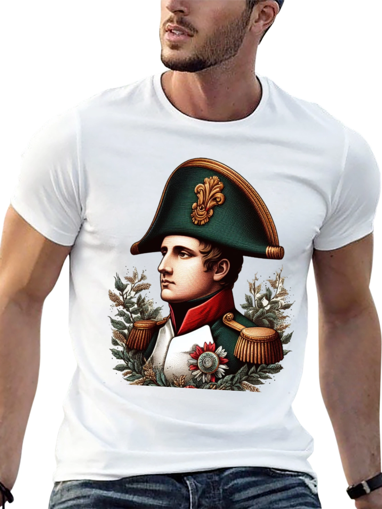 Camiseta Negra Napoleón Bonaparte Diseño Gráfico