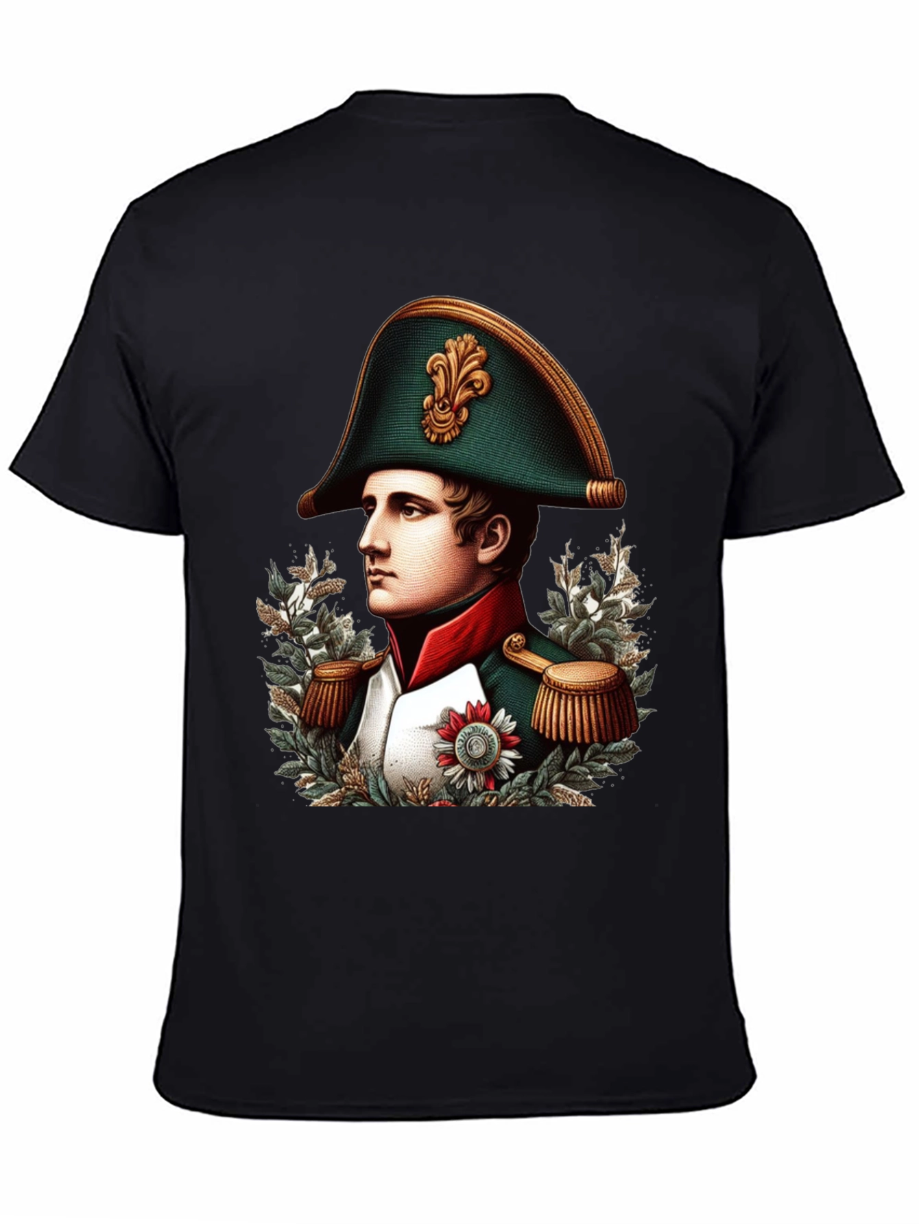 Camiseta Negra Napoleón Bonaparte Diseño Gráfico
