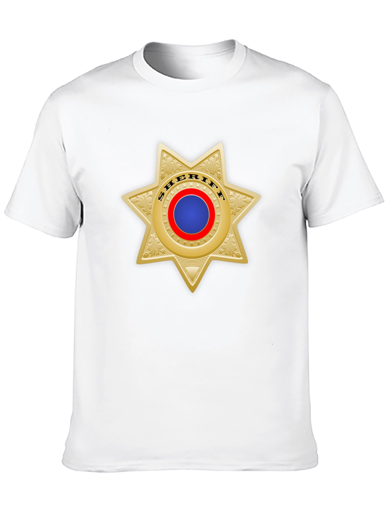Camiseta Negra con Insignia Sheriff Dorada