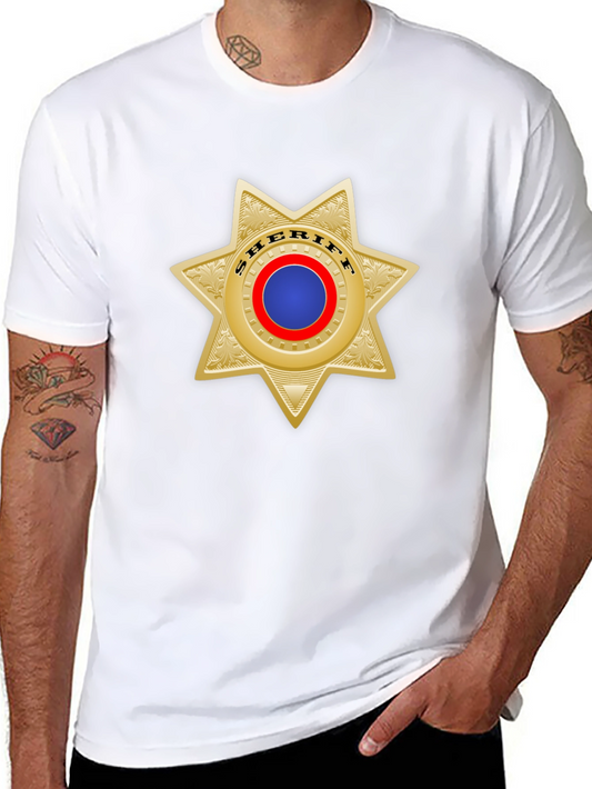 Camiseta Negra con Insignia Sheriff Dorada