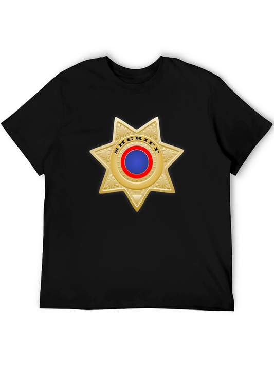 Camiseta Negra con Insignia Sheriff Dorada