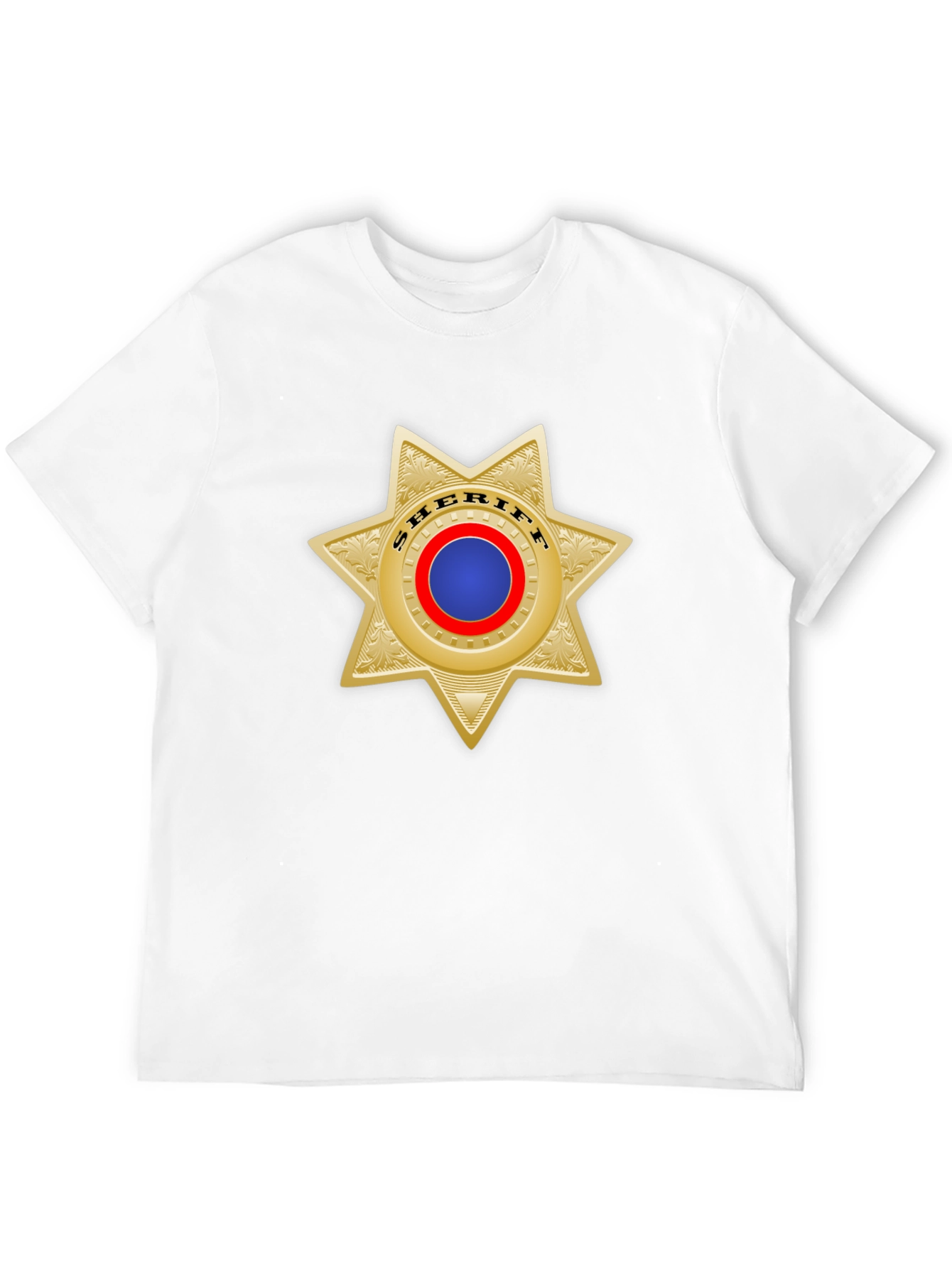Camiseta Negra con Insignia Sheriff Dorada