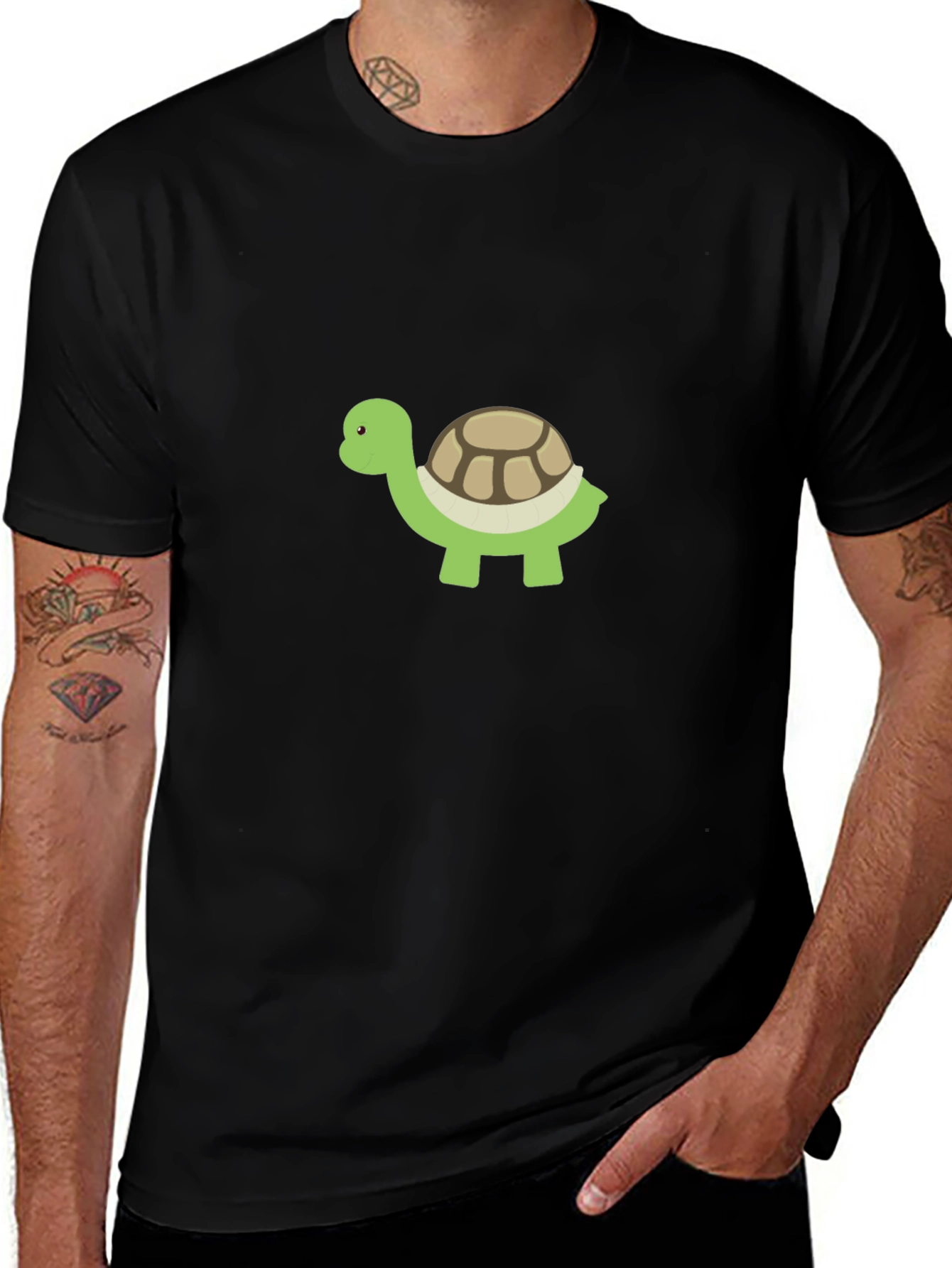 Camiseta Negra con Diseño de Tortuga