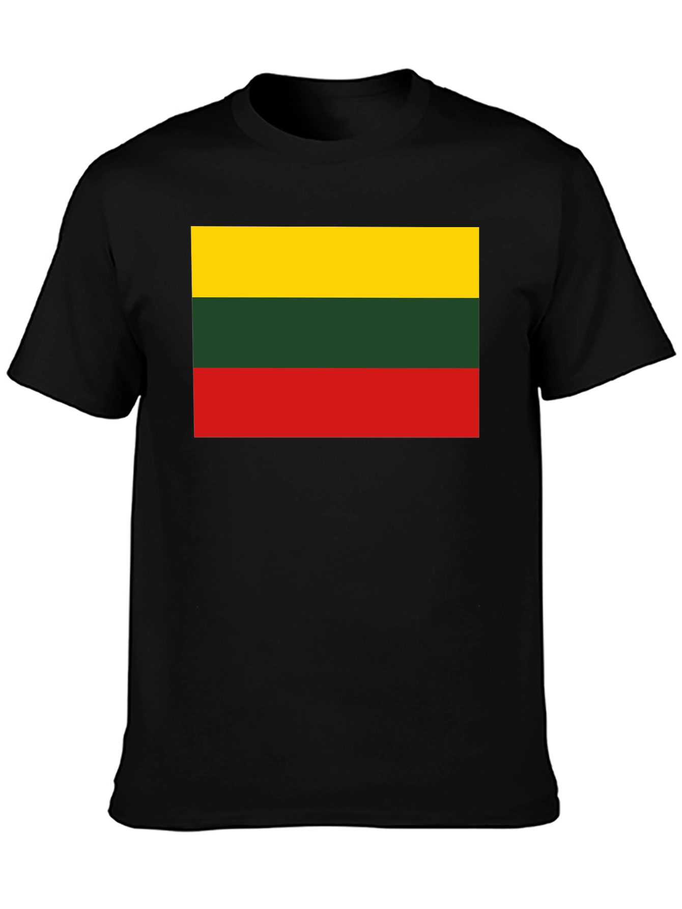 Camiseta Negra con Bandera de Lituania