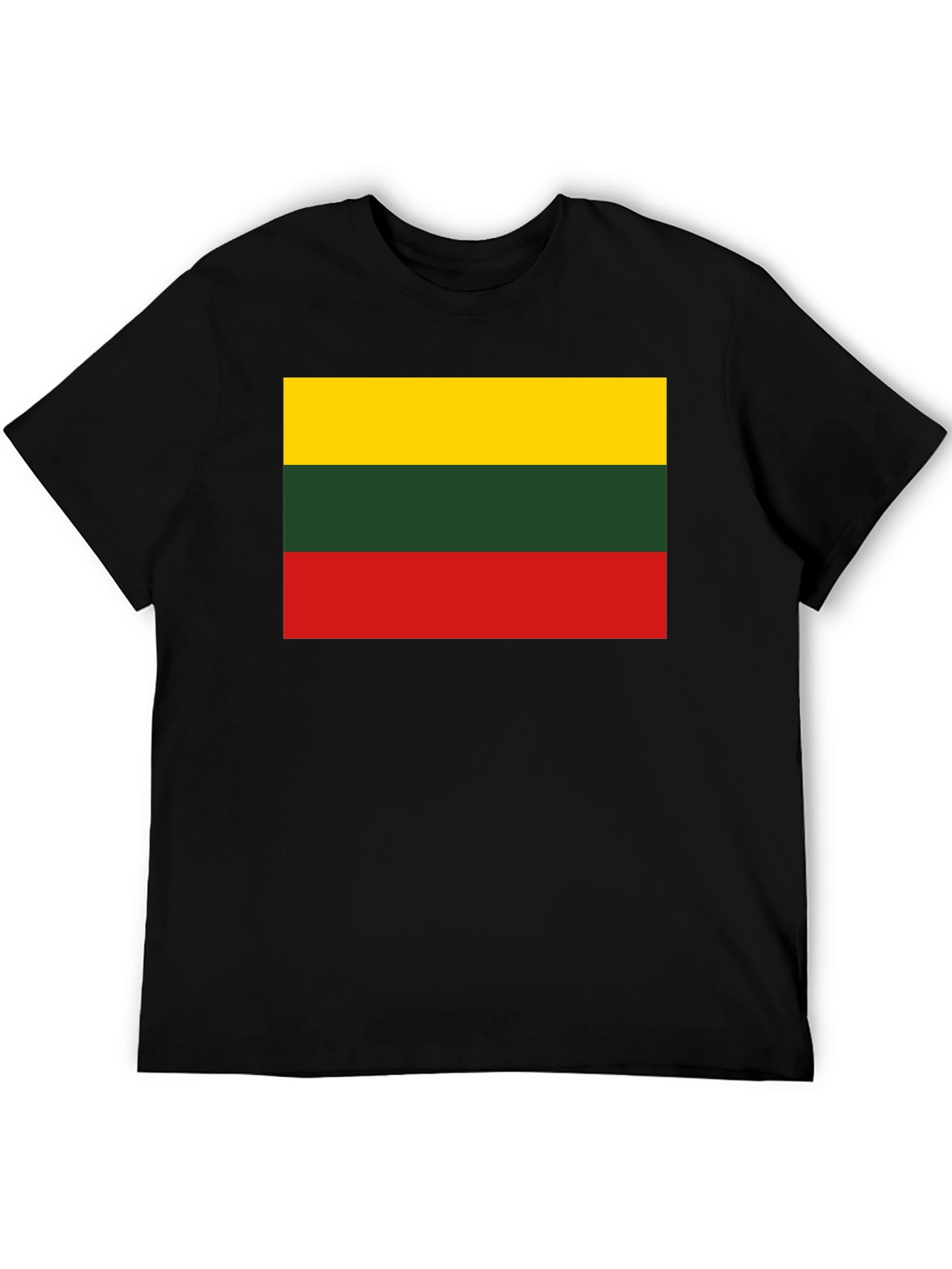 Camiseta Negra con Bandera de Lituania