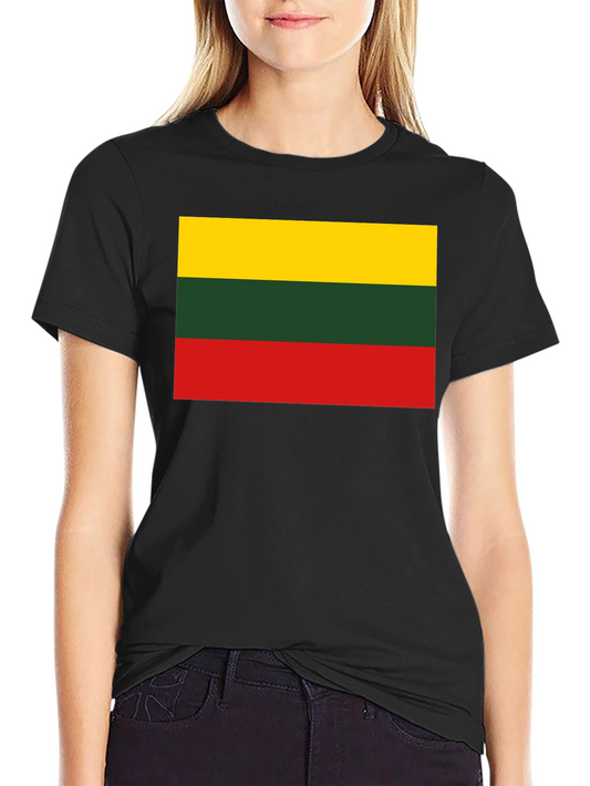 Camiseta Negra con Bandera de Lituania