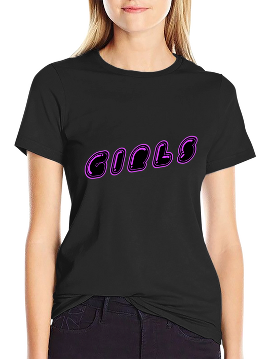 Camiseta Negra Estampada GIBLS