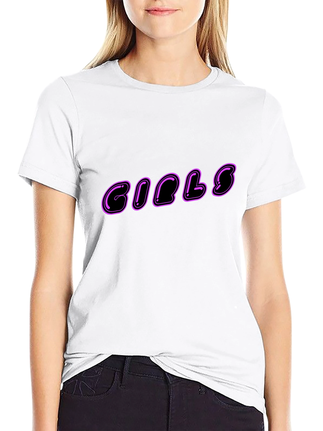 Camiseta Negra Estampada GIBLS