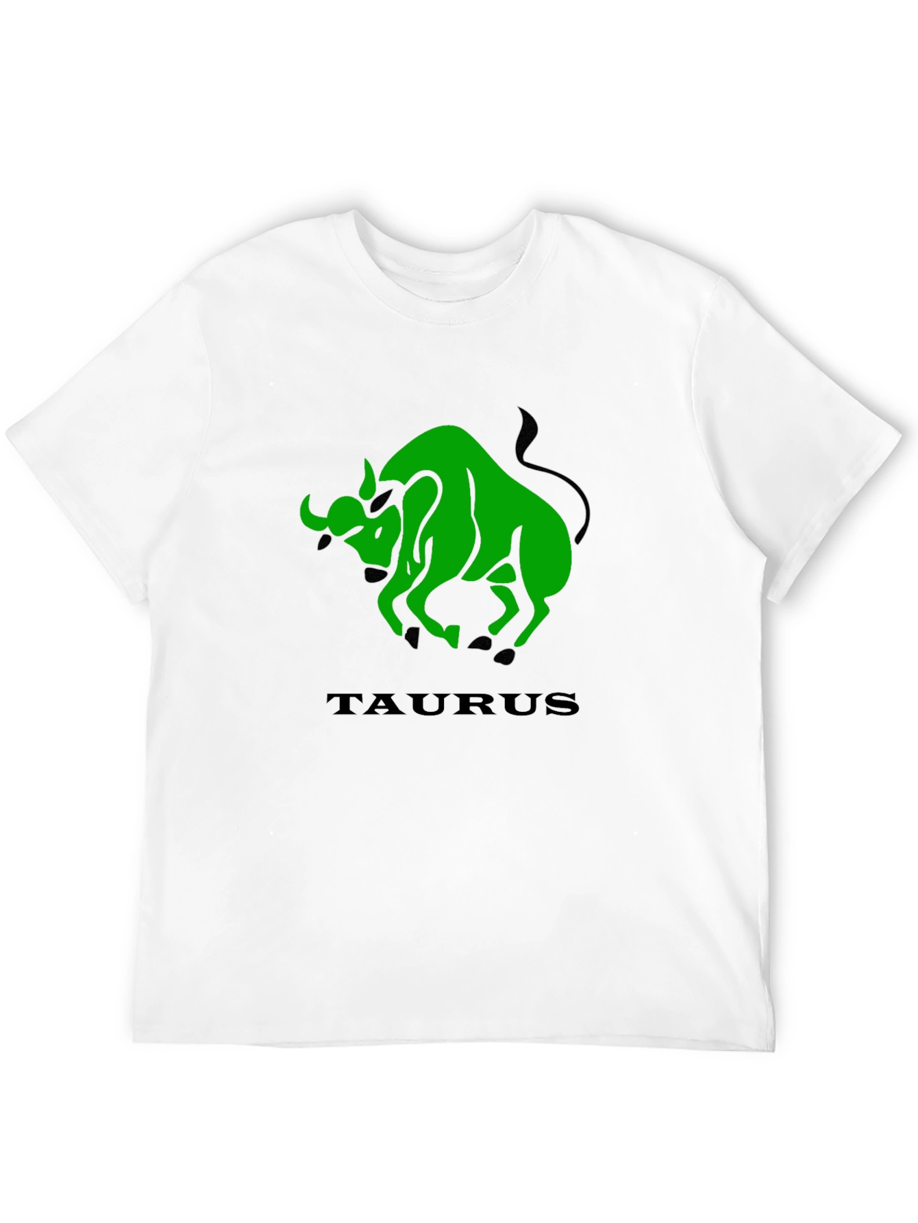 Camiseta Negra con Diseño Tauro Verde