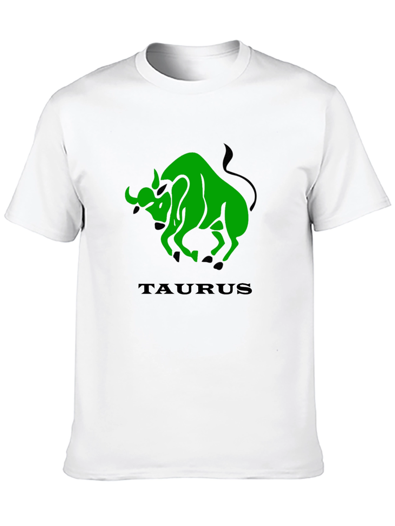 Camiseta Negra con Diseño Tauro Verde