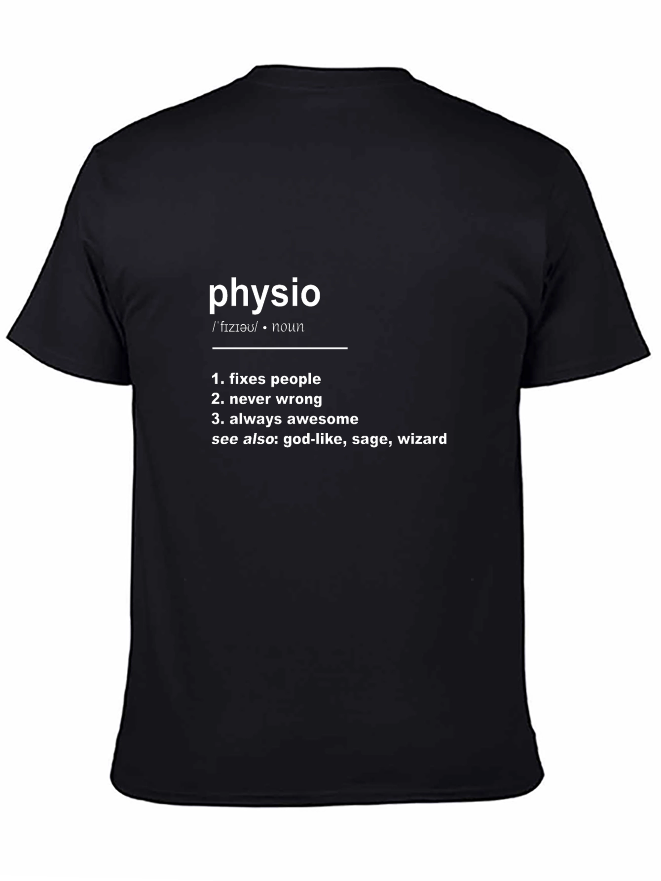 Camiseta Negra Physio: Divertida y Profesional