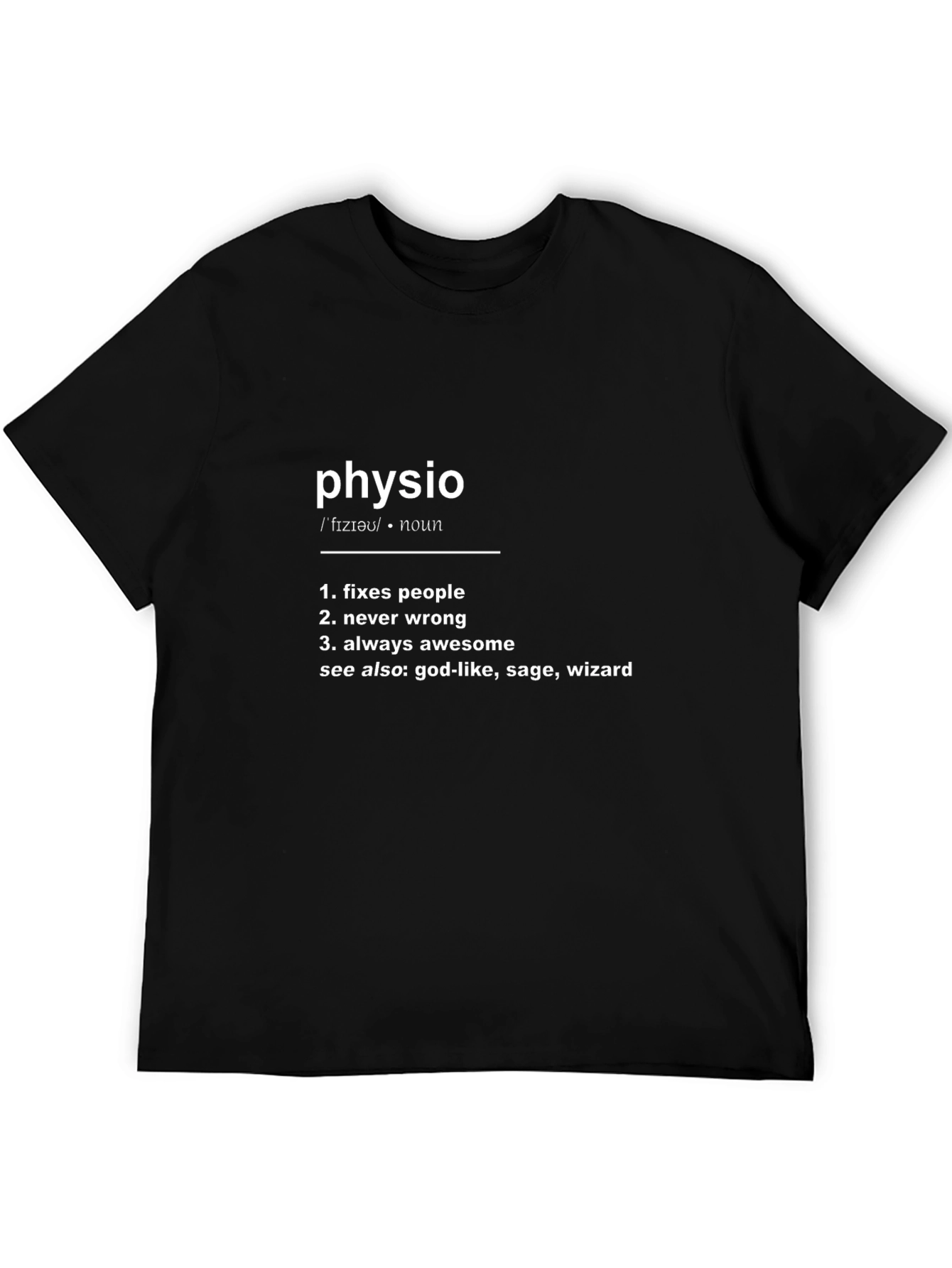 Camiseta Negra Physio: Divertida y Profesional