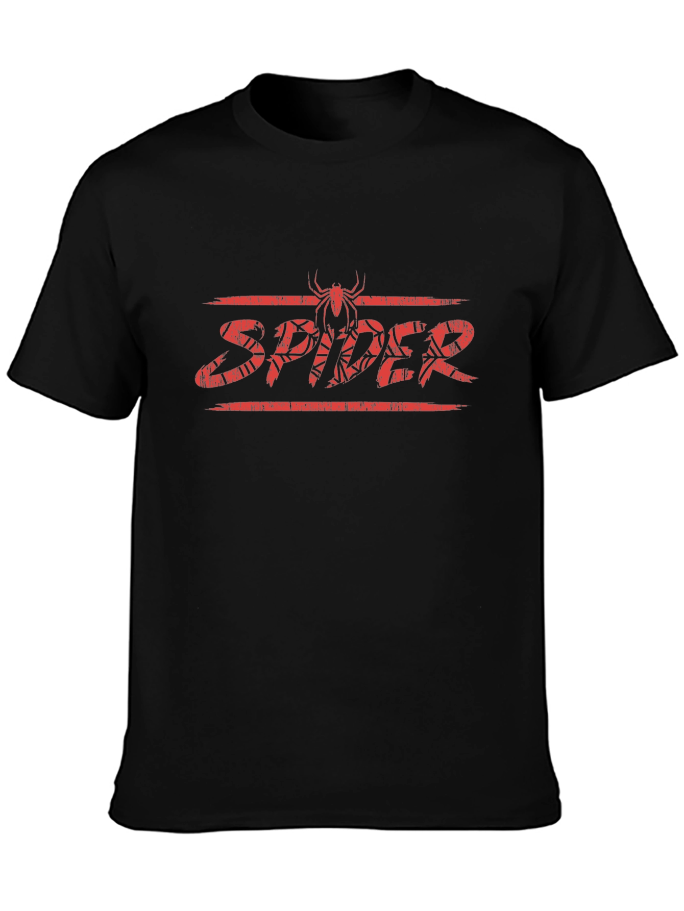 Camiseta Negra con Diseño de Araña Roja
