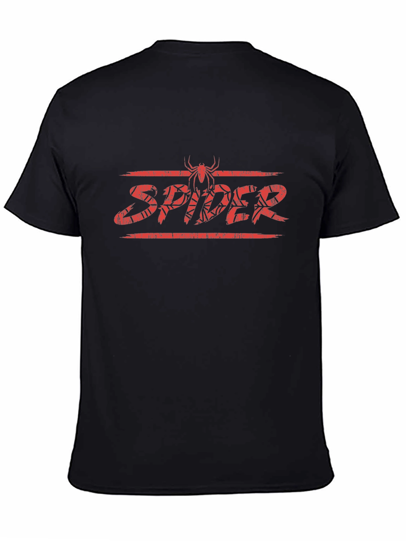 Camiseta Negra con Diseño de Araña Roja