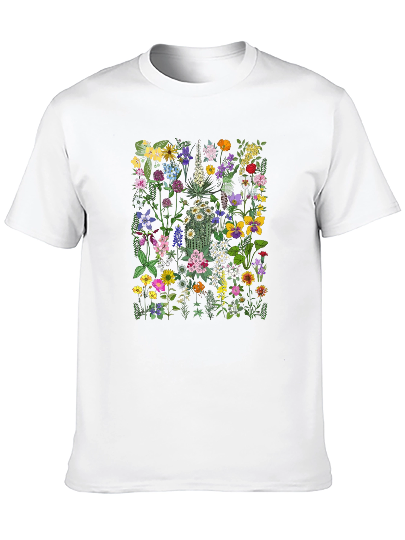 Camiseta Negra con Diseño Floral Único