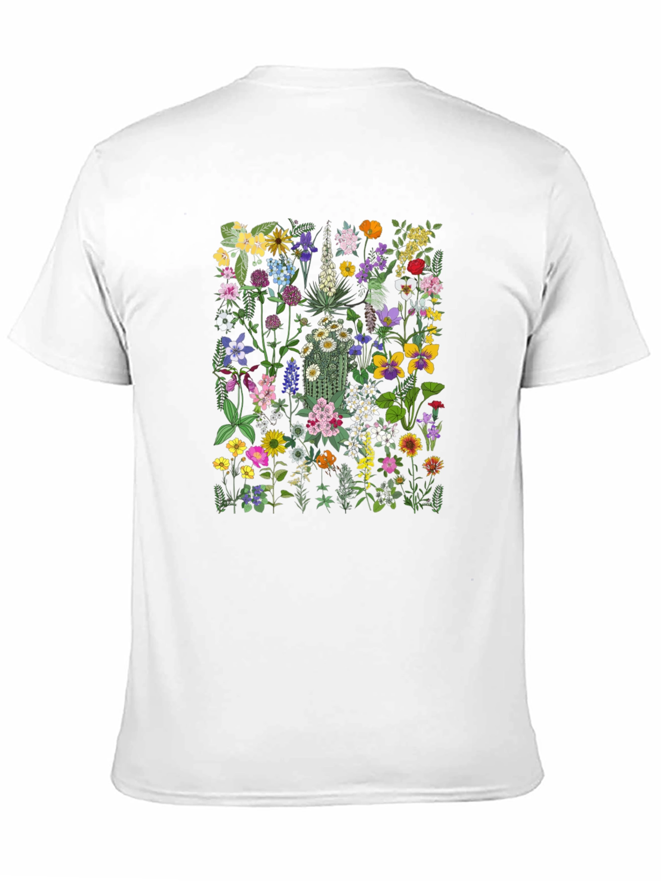 Camiseta Negra con Diseño Floral Único