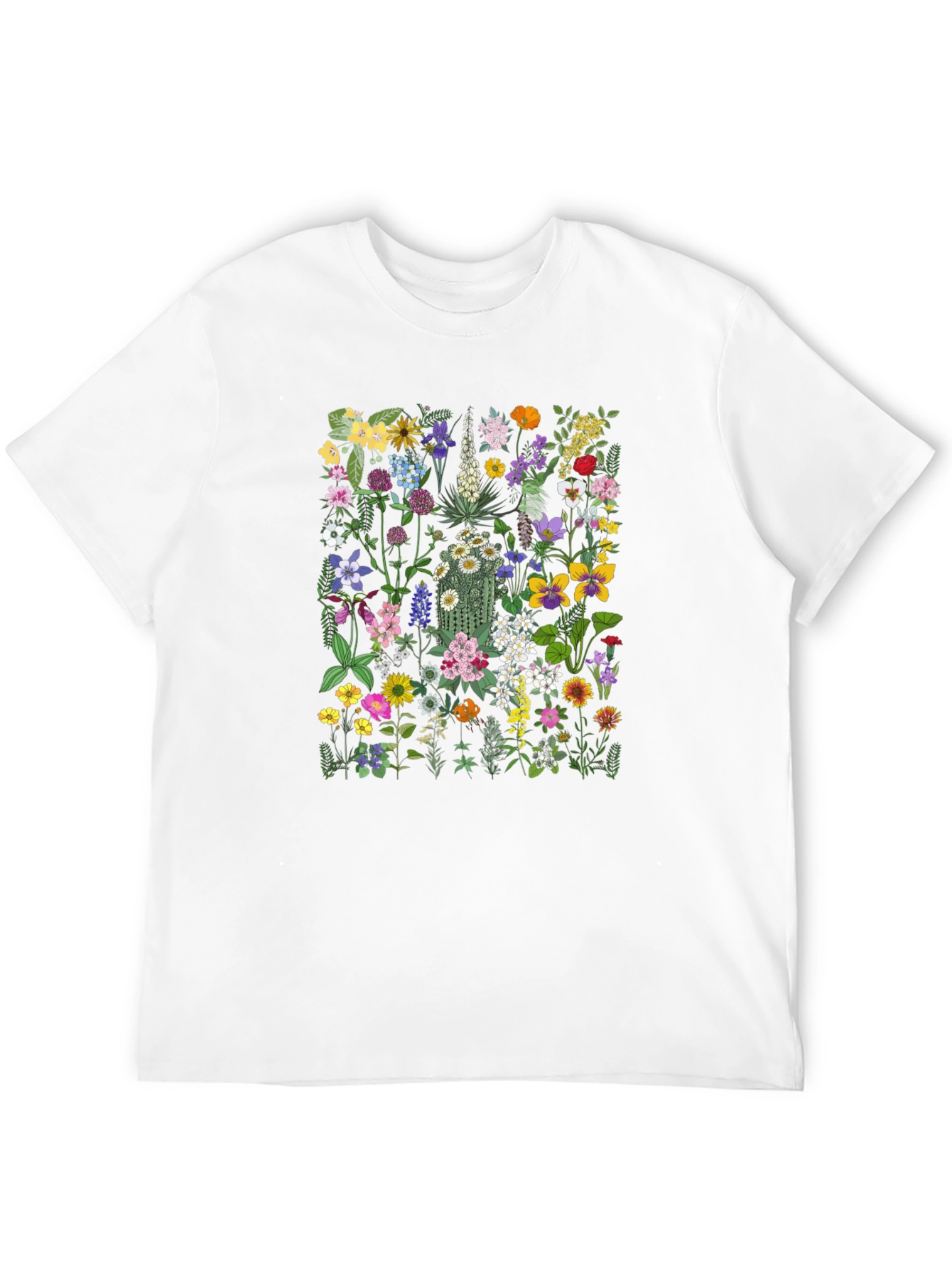 Camiseta Negra con Diseño Floral Único