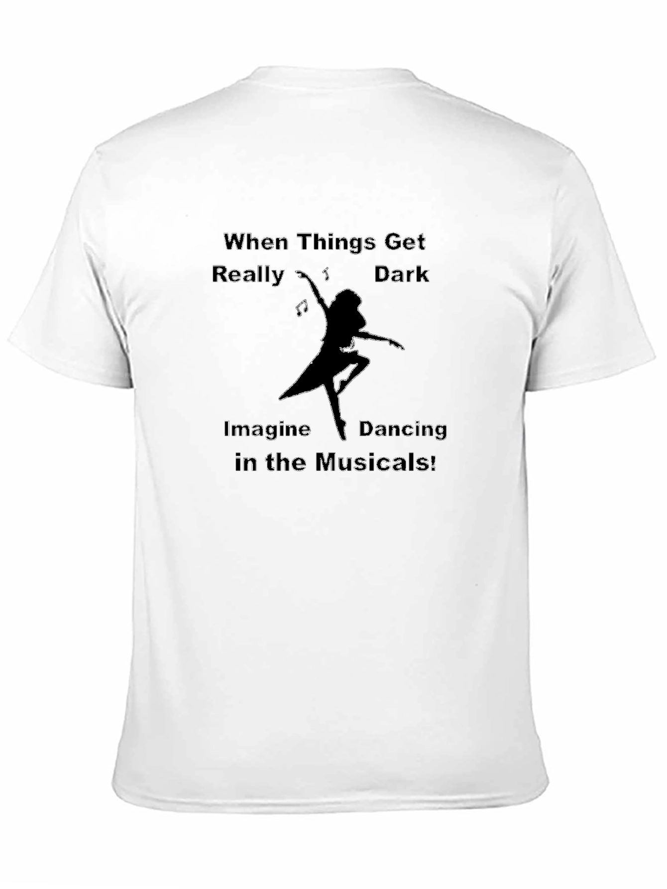 Camiseta Negra con Diseño de Bailarina Musical