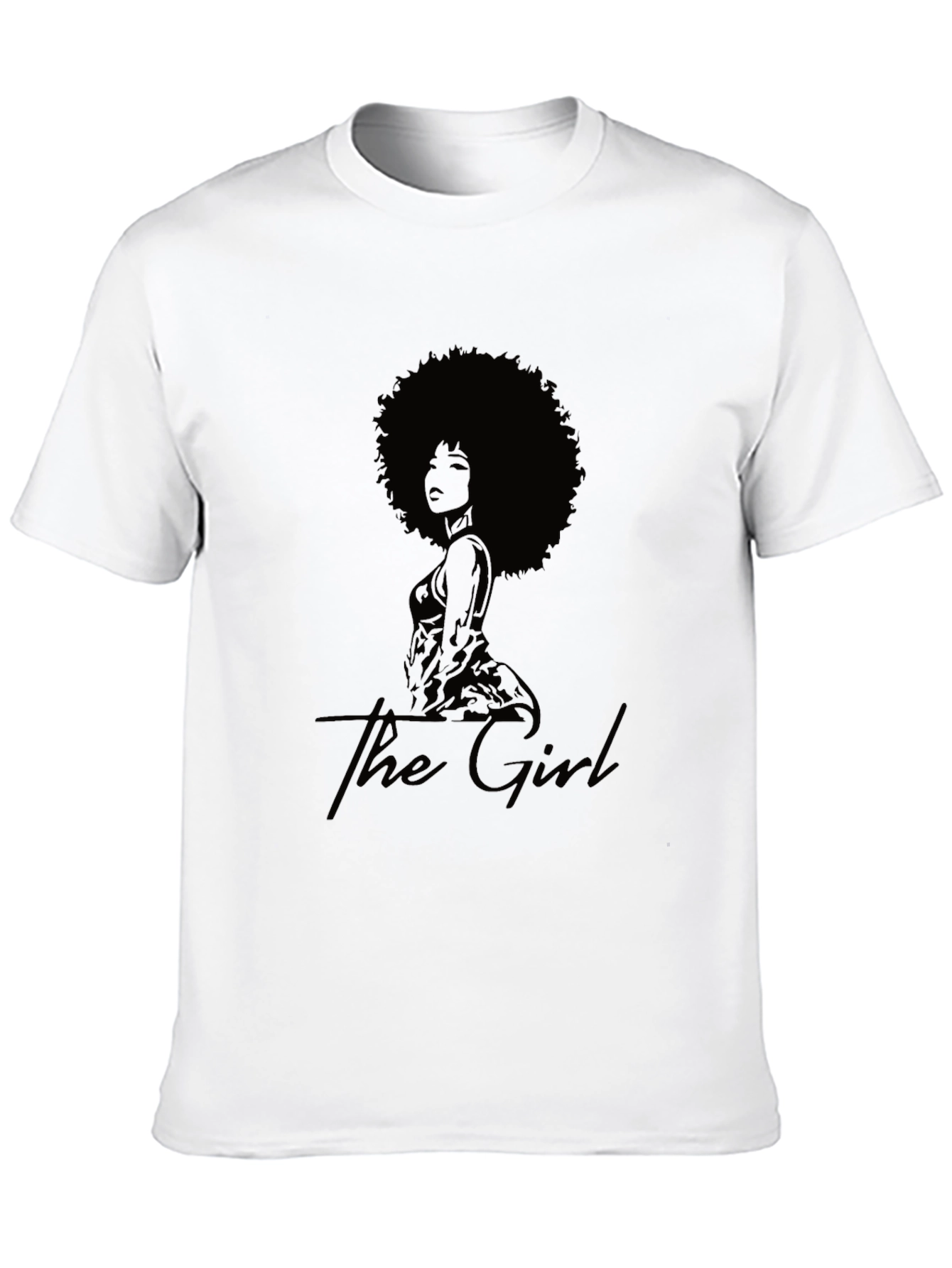 Camiseta Negra The Girl Diseño Afro