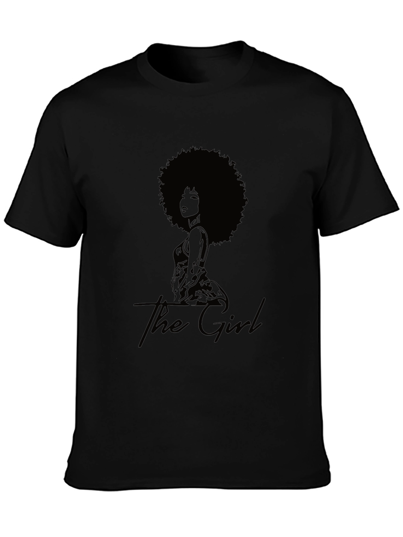 Camiseta Negra The Girl Diseño Afro