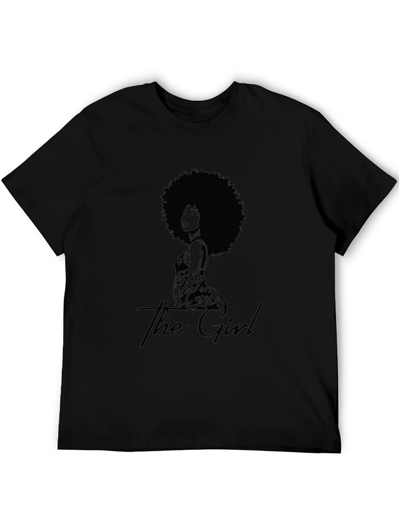 Camiseta Negra The Girl Diseño Afro