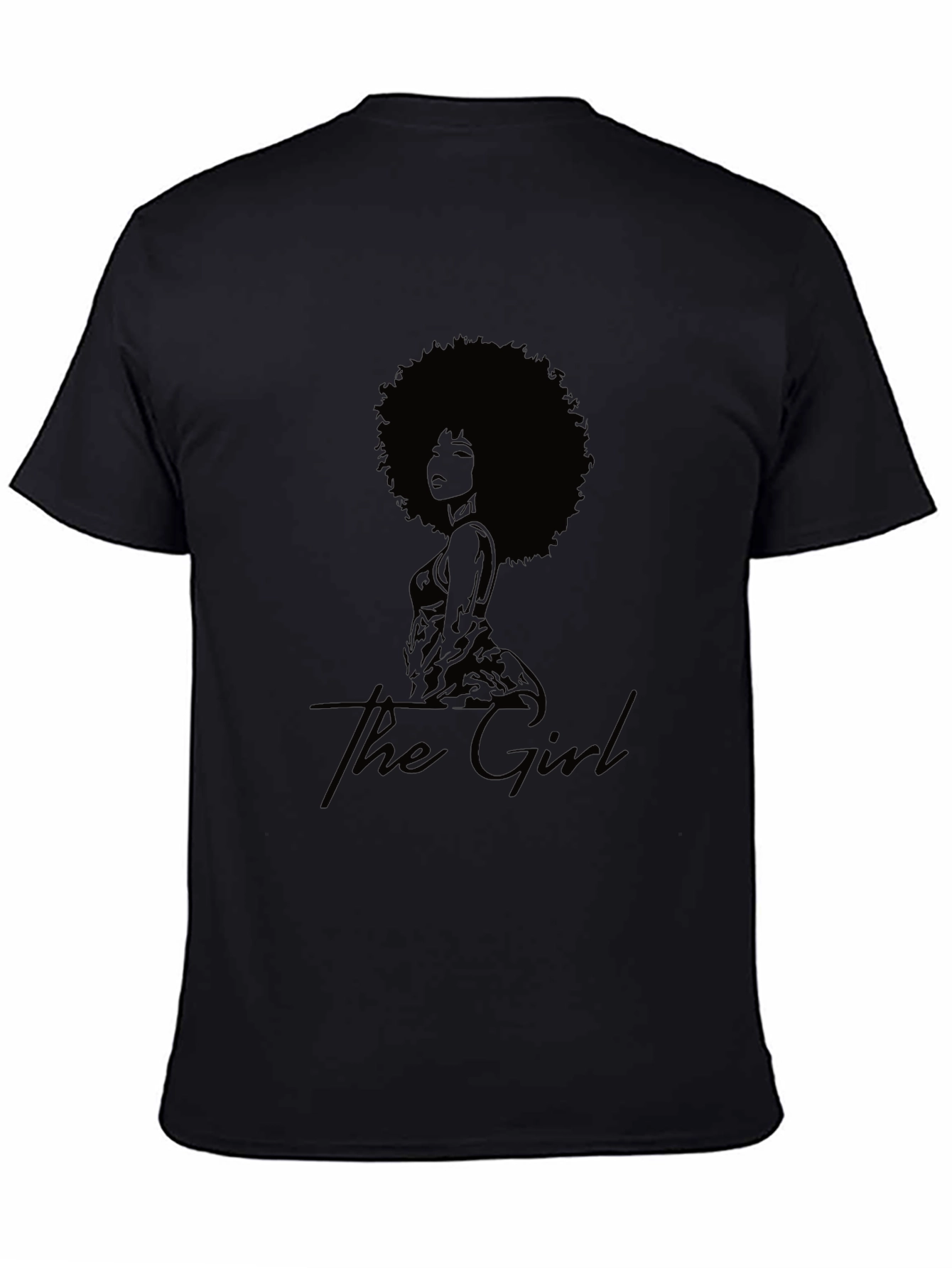 Camiseta Negra The Girl Diseño Afro