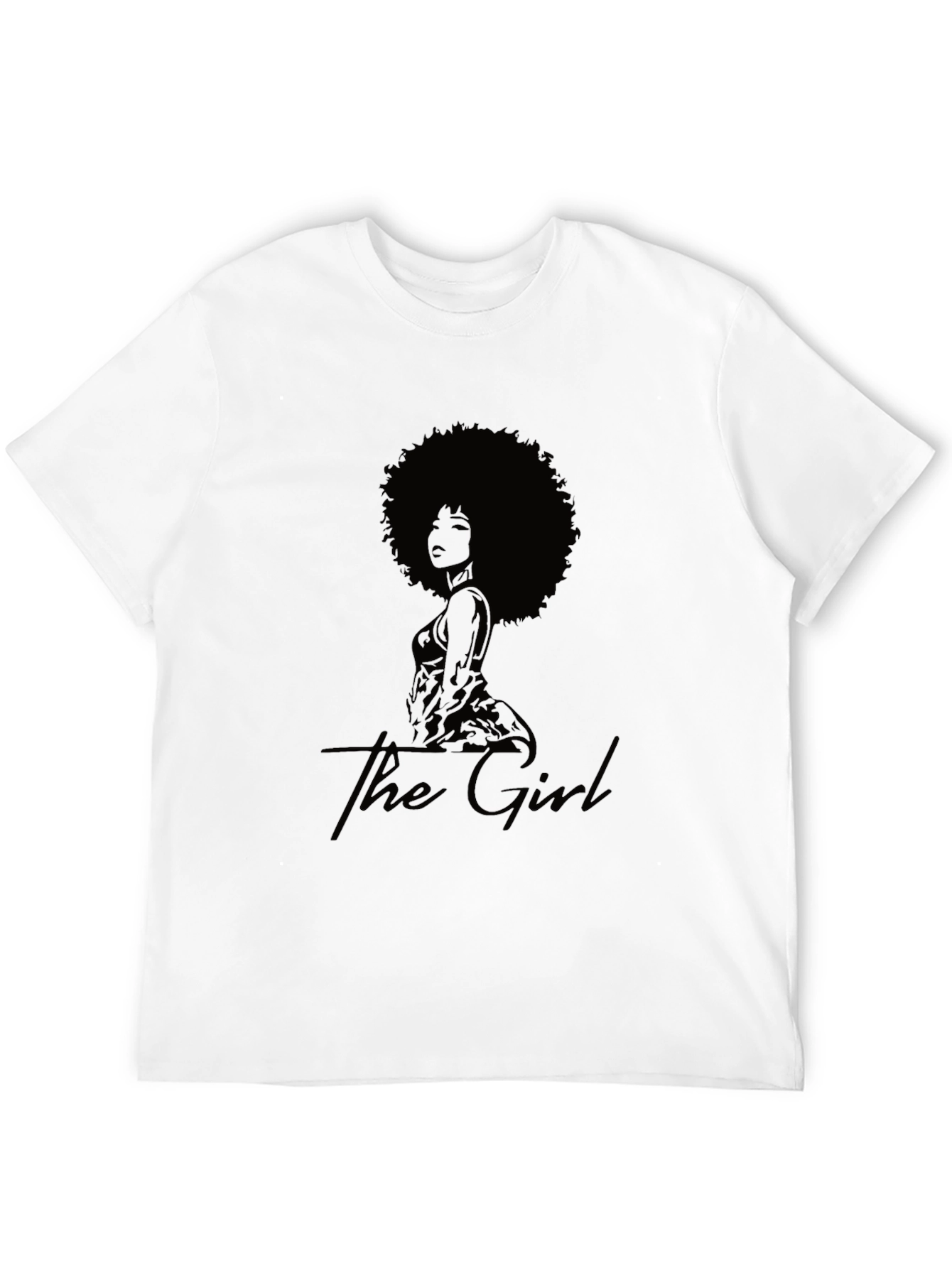 Camiseta Negra The Girl Diseño Afro