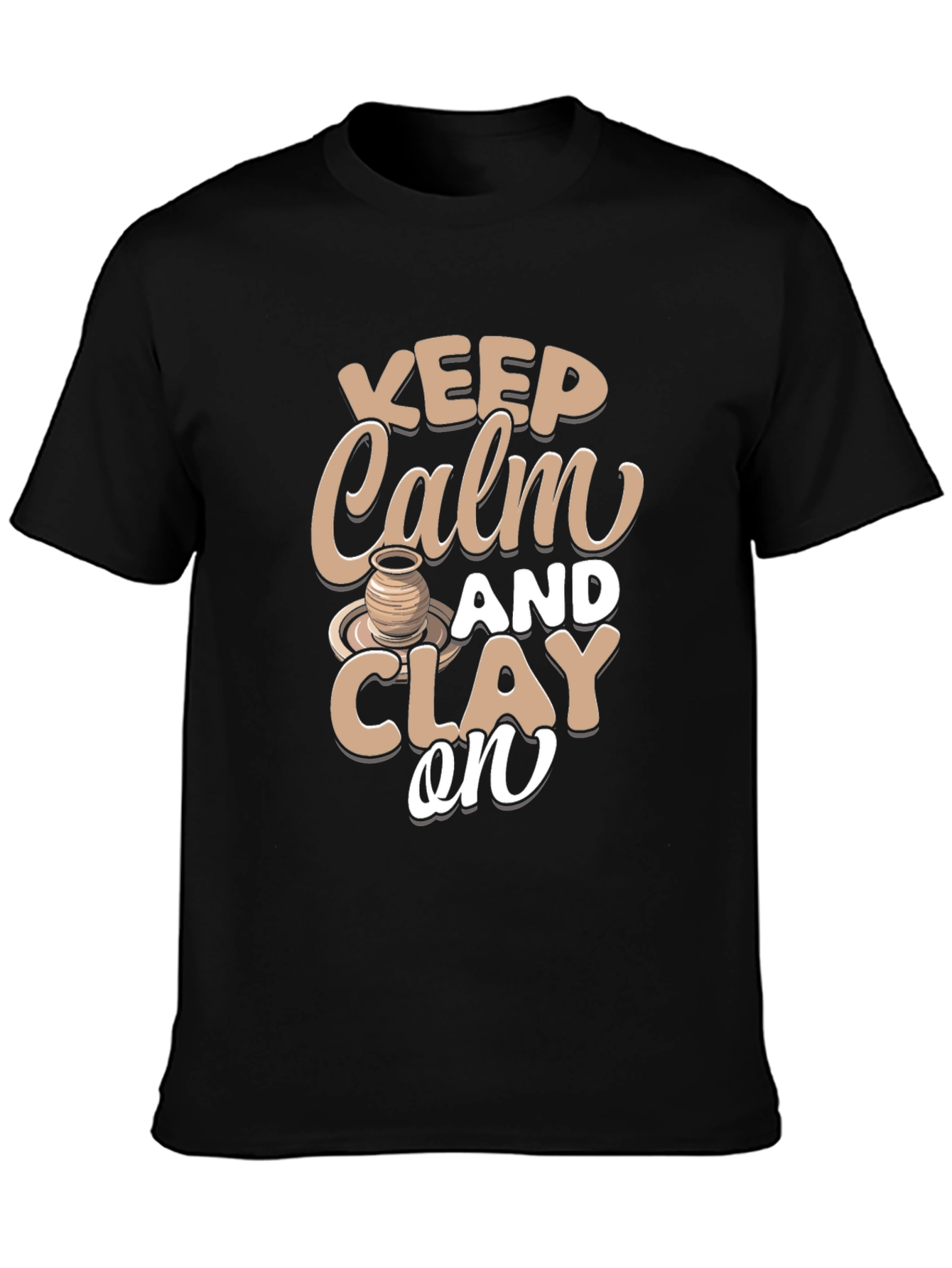 Camiseta Negra Keep Calm and Clay On