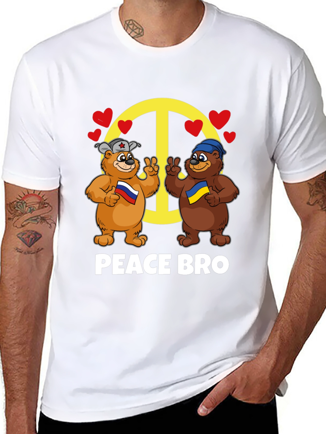 Camiseta Peace Bro: Osos Rusia-Ucrania