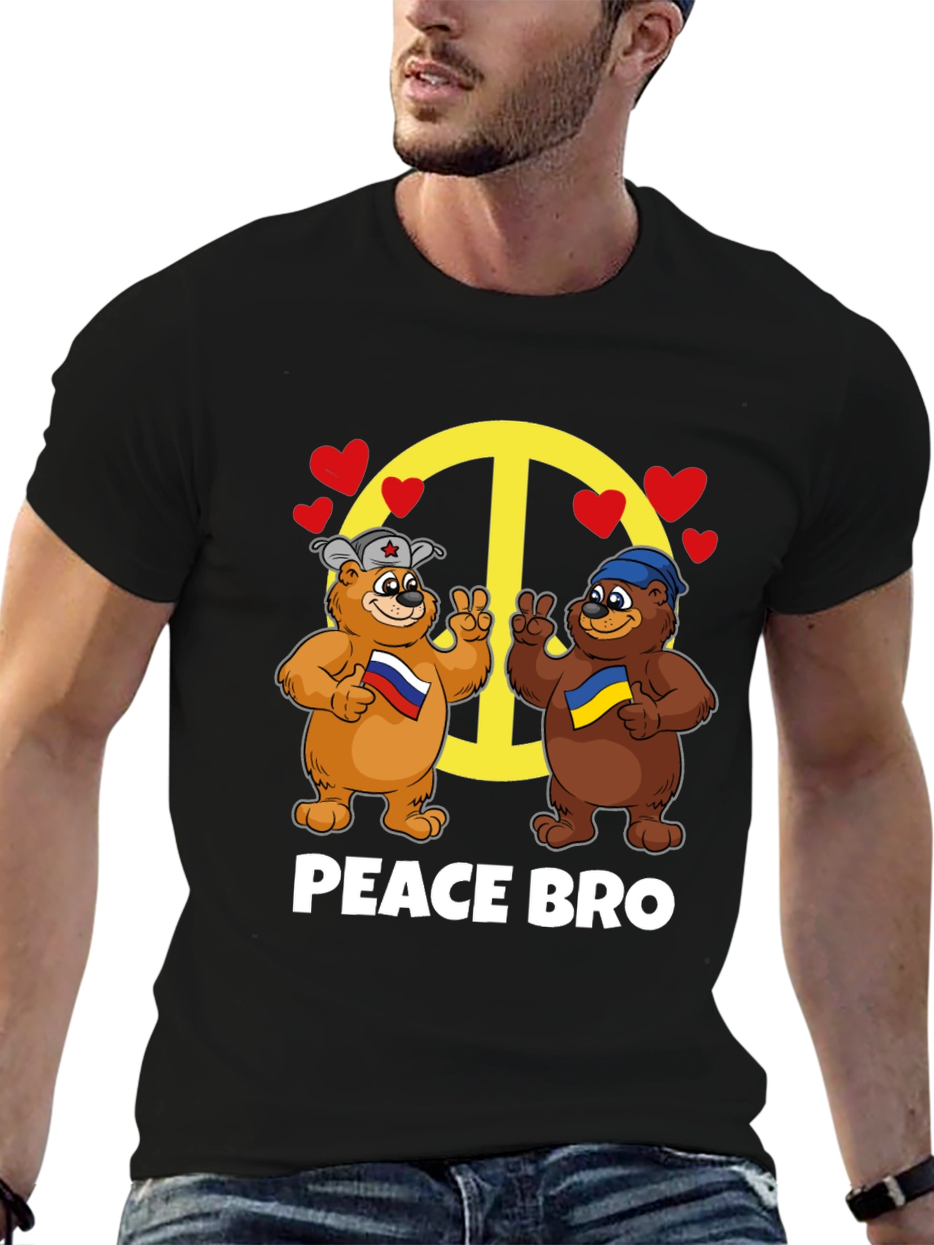 Camiseta Peace Bro: Osos Rusia-Ucrania