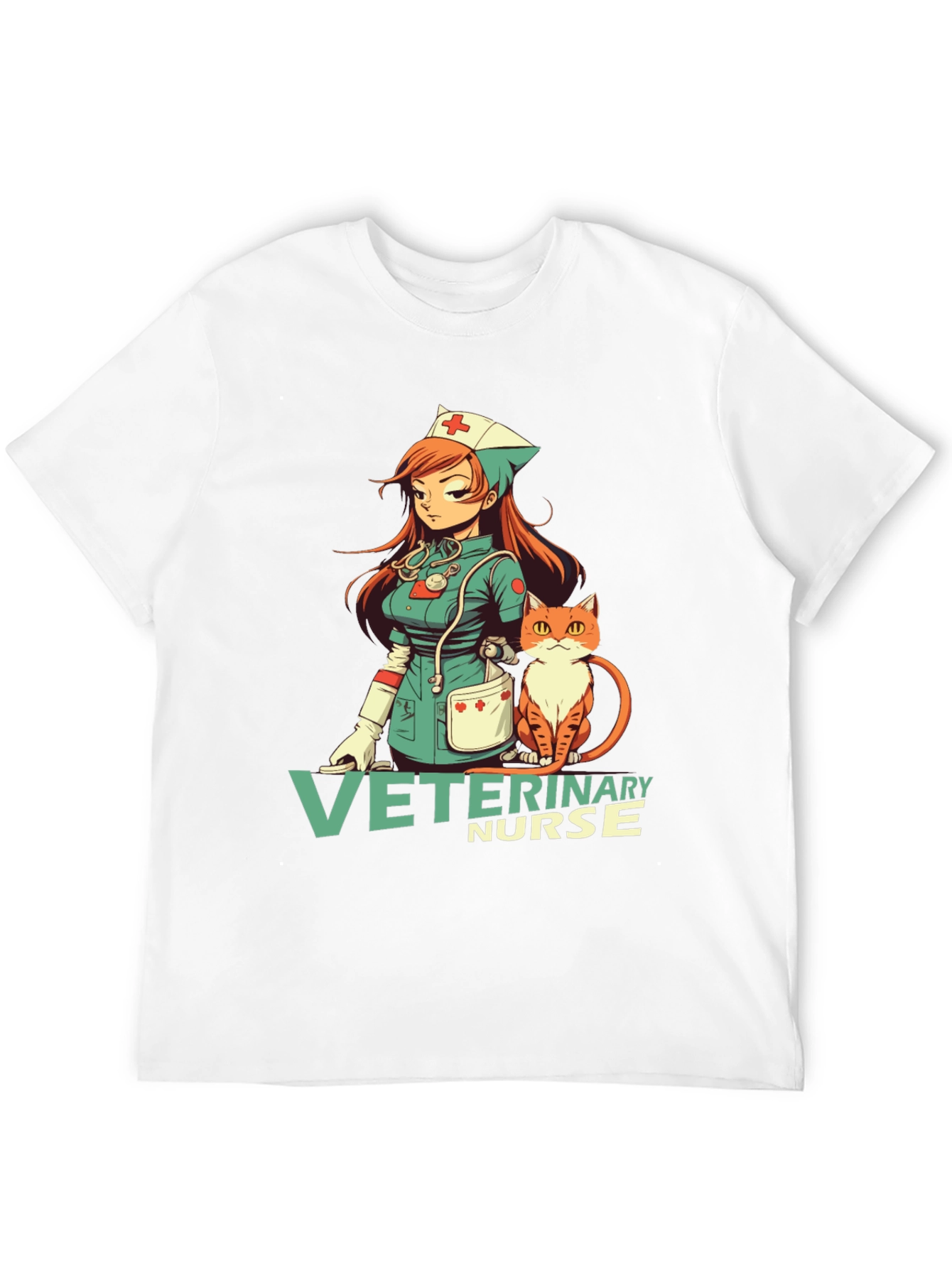 Camiseta Negra con Diseño Veterinario Anime