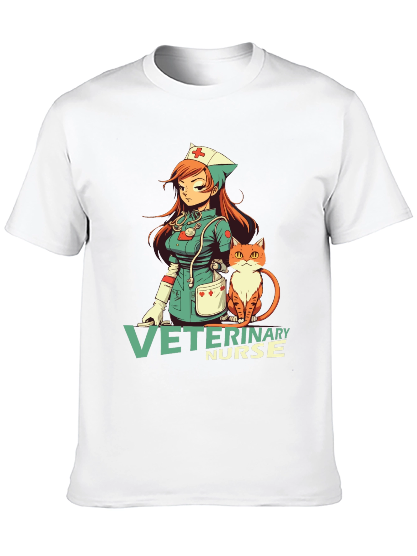 Camiseta Negra con Diseño Veterinario Anime
